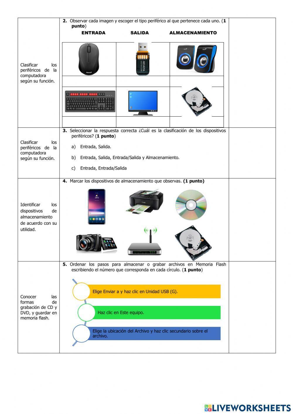 Examen del Primer Quimestre de Computación de Quinto Grado