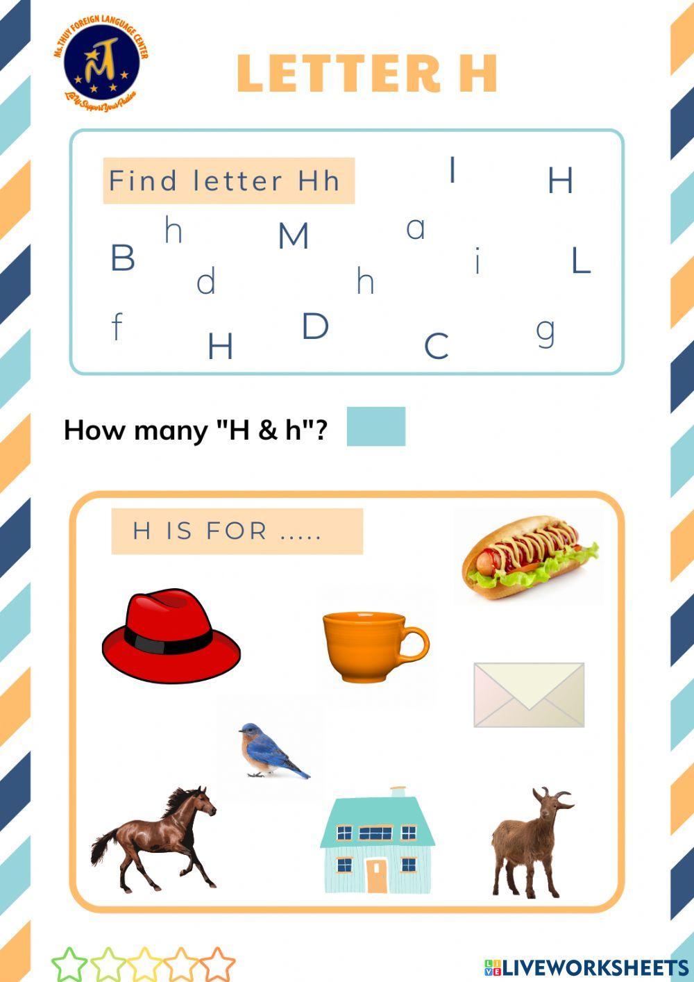 1450354 | Find Letter Hh | ThanhHoa026 | LiveWorksheets