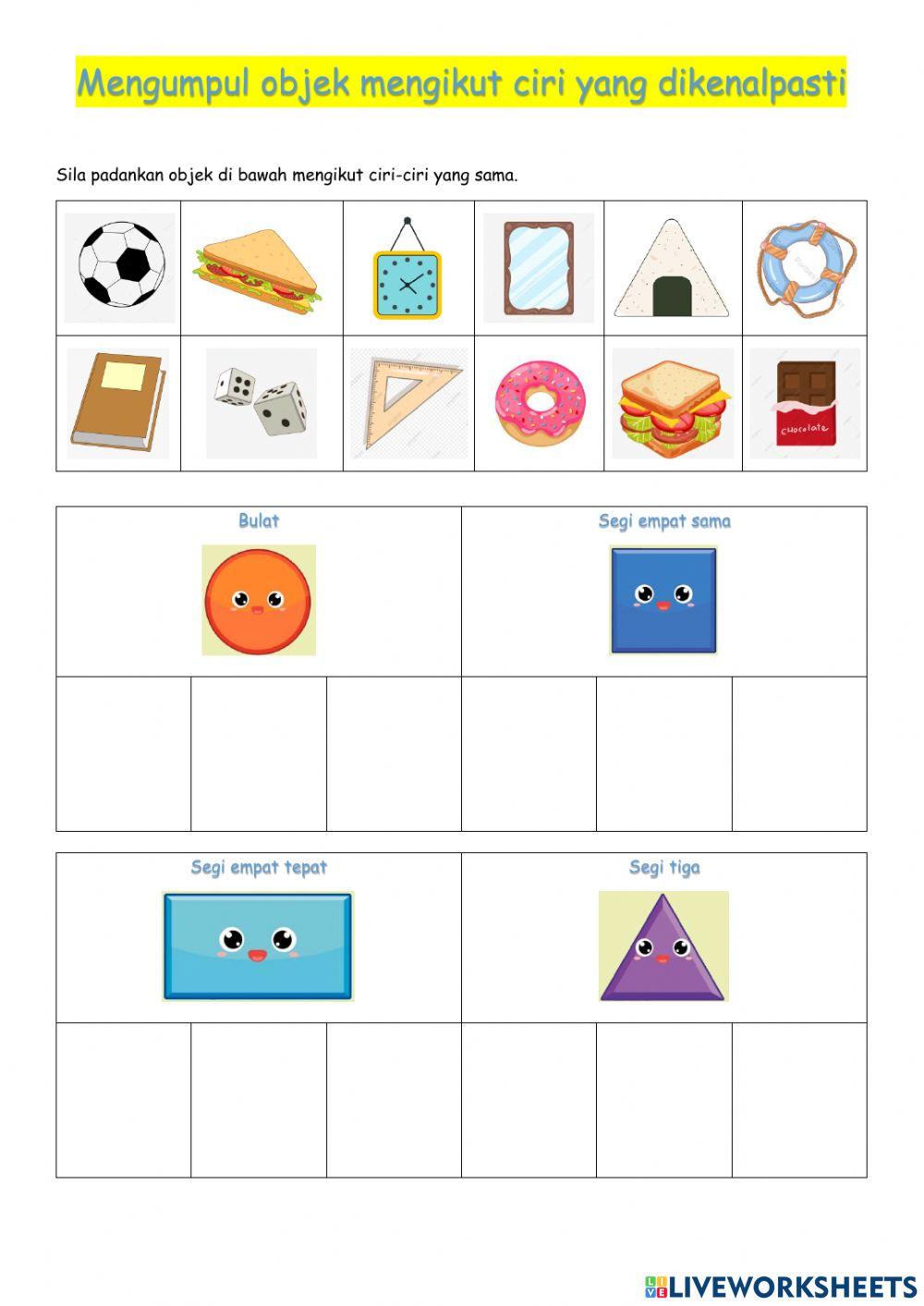 Mengenal pasti objek ciri yang sama worksheet | Live Worksheets