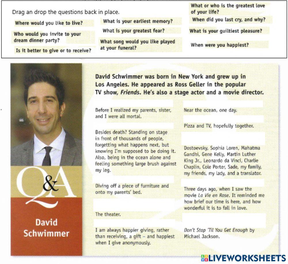 David Schwimmer Q & A