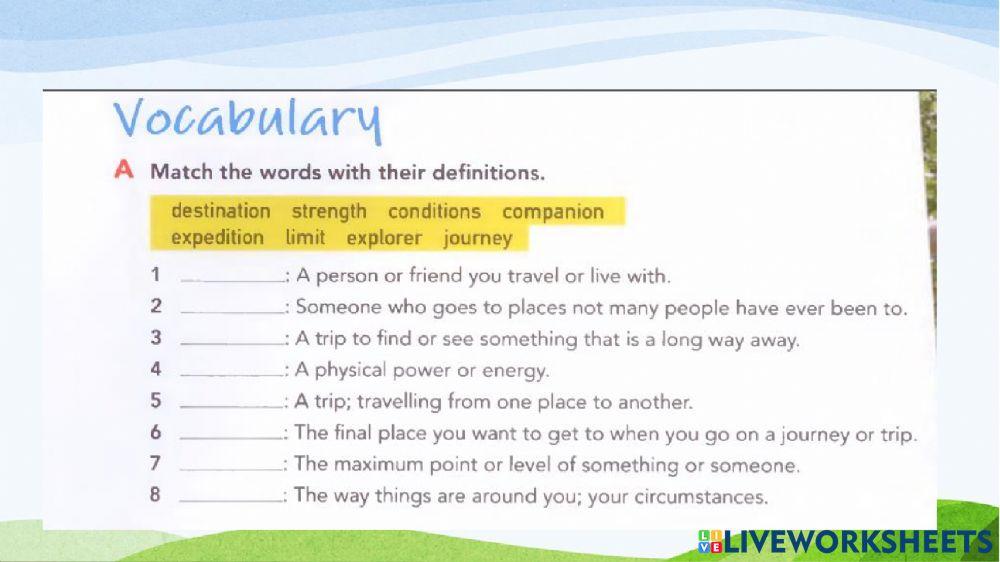 Unit 7 close up vocabulary