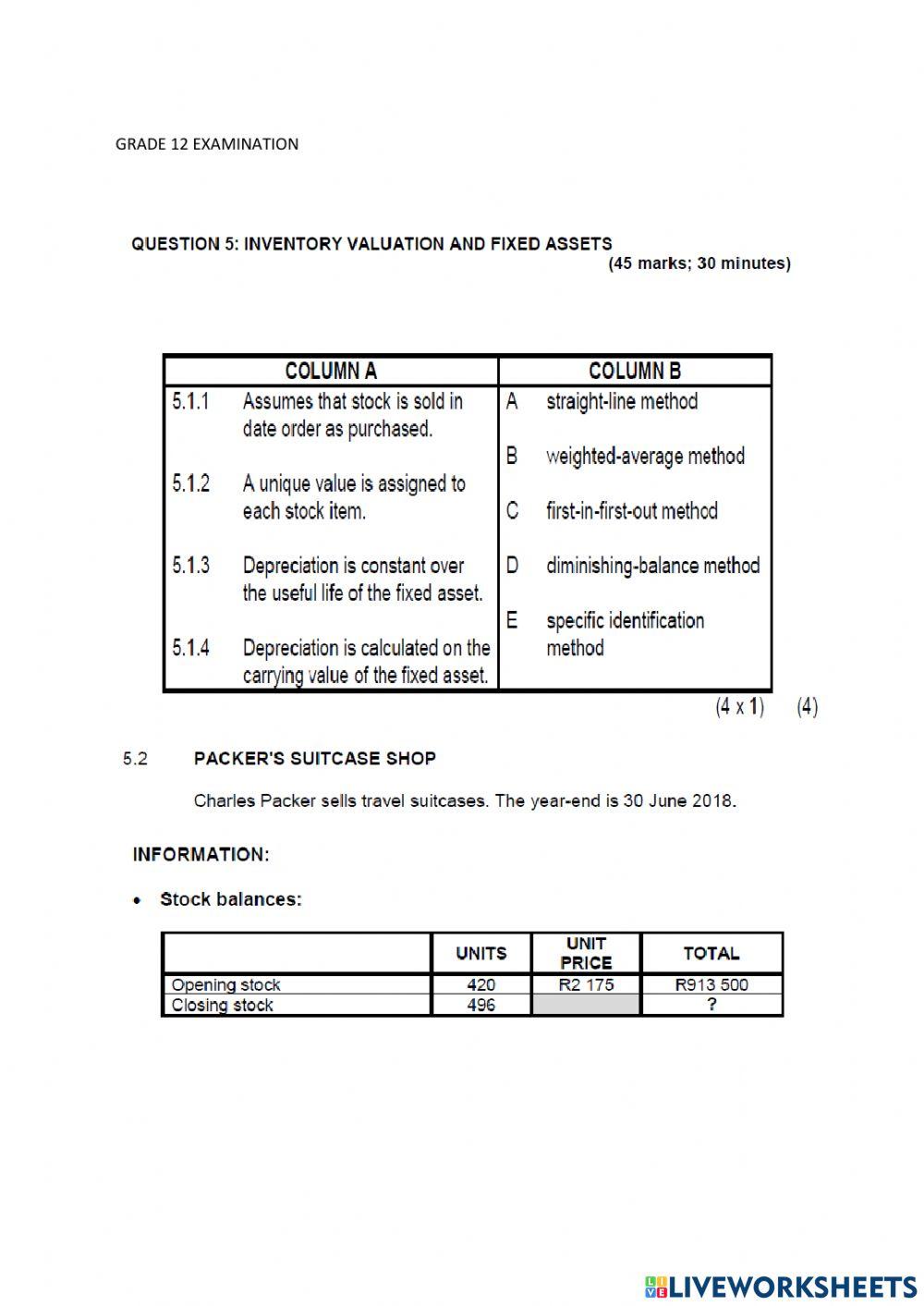 Accounting paper 1 part 4
