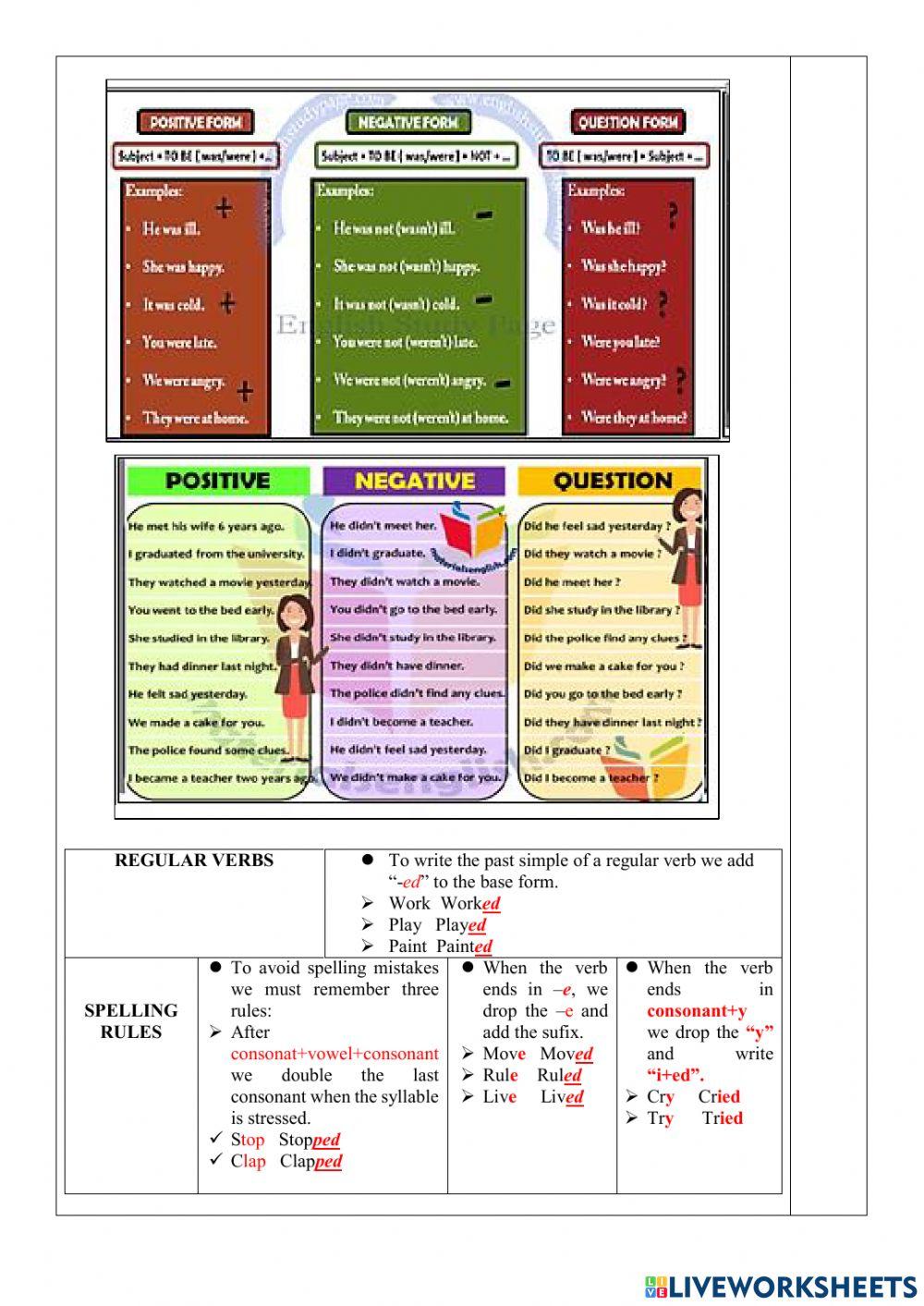 Ejercicio online Simple Past Tense-1stBGU