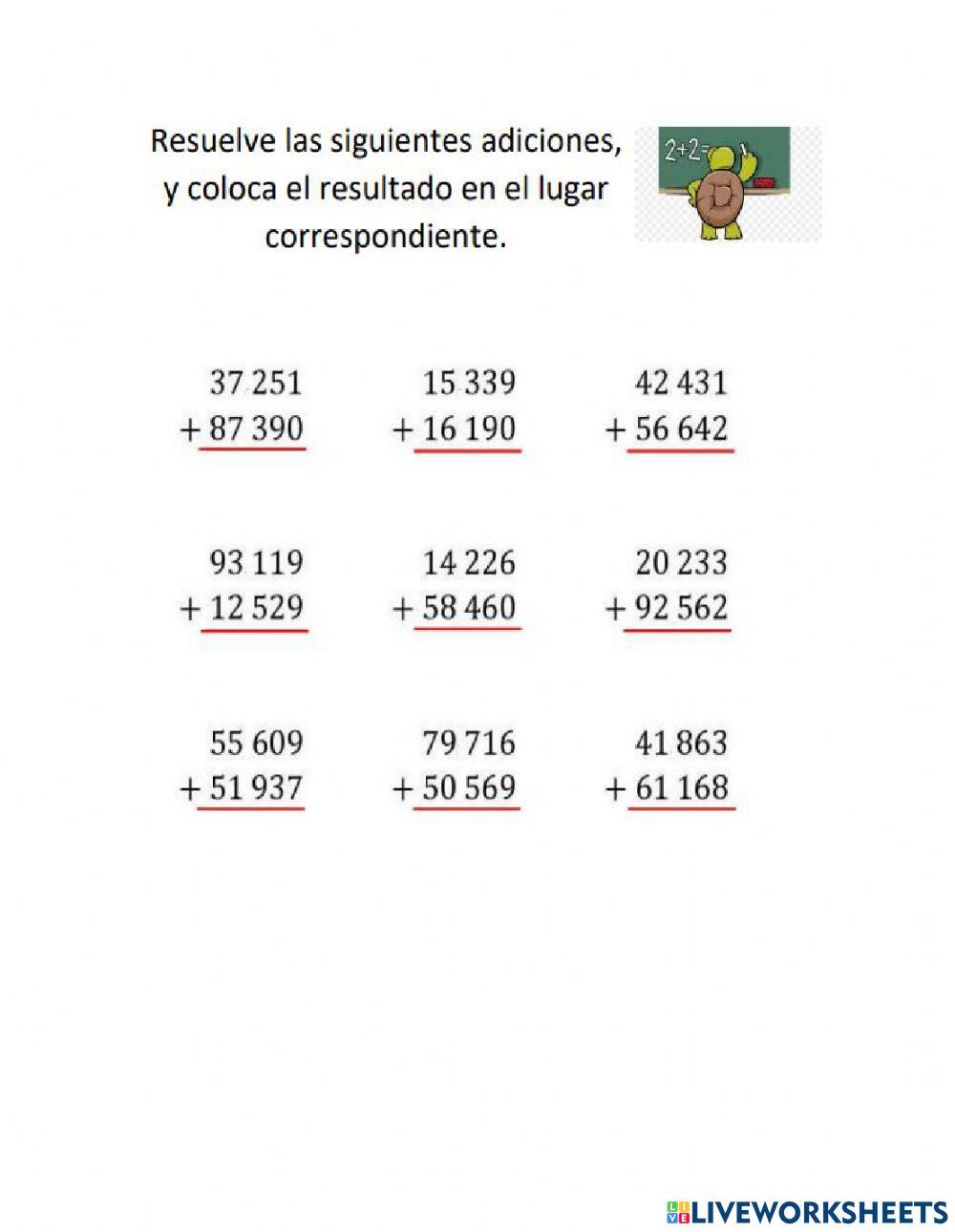 Adiciones y Sustracciones. Actividad Inicial.