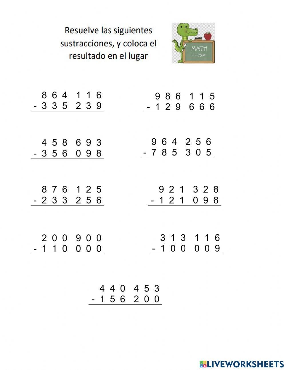 Adiciones y Sustracciones. Actividad Inicial.