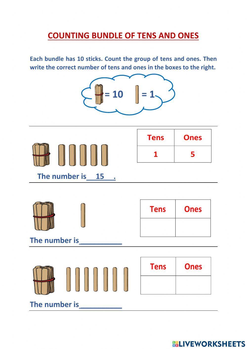 Tens and Ones exercise for Grade 1 | Live Worksheets tens-and-ones-exercise-for-grade-1-live-worksheets