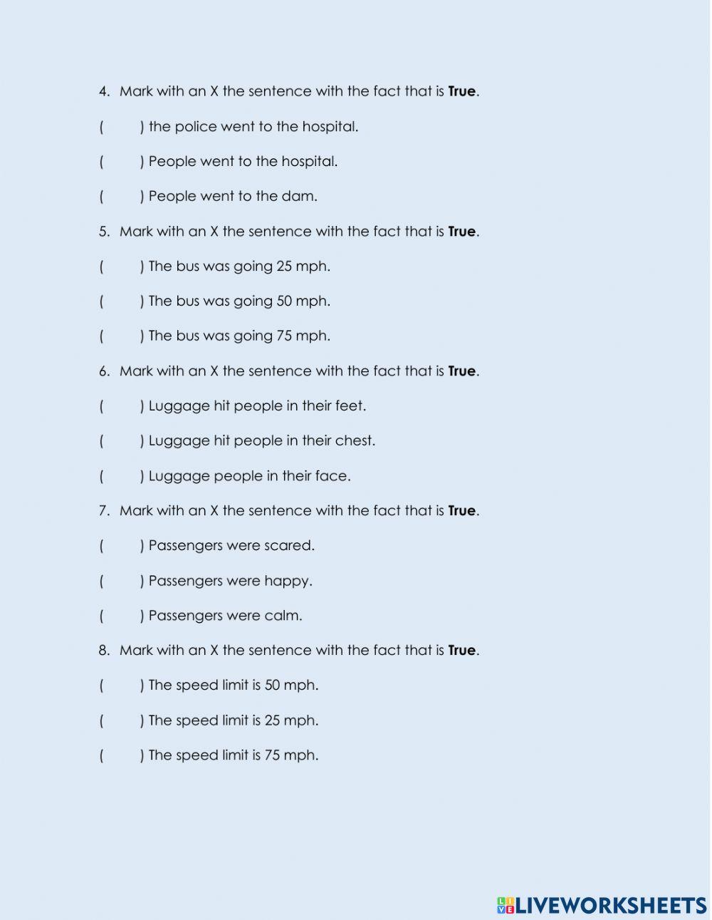 Reading comprehension