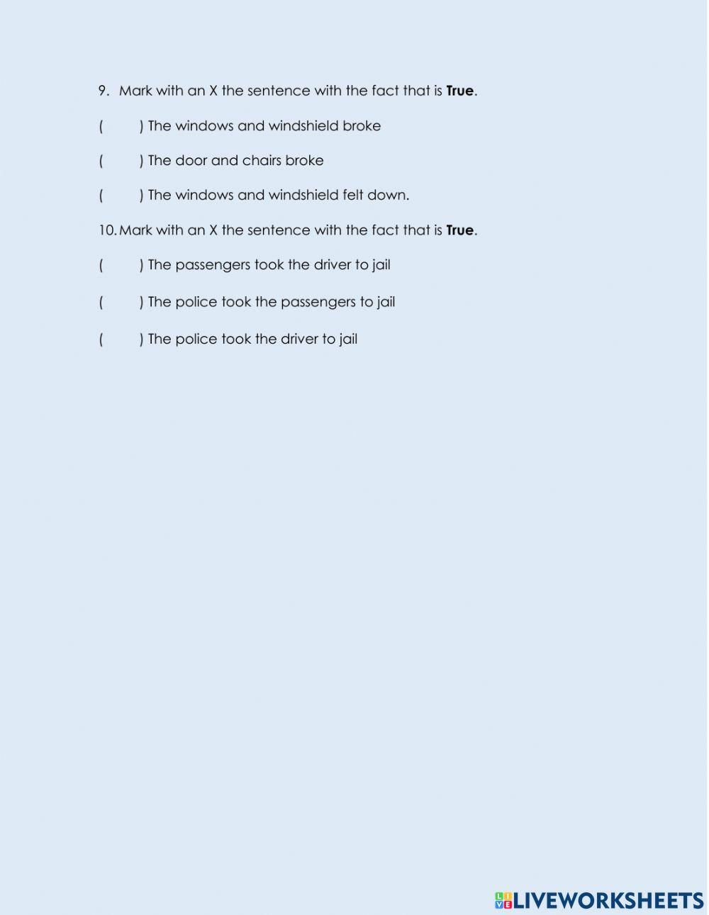 Reading comprehension