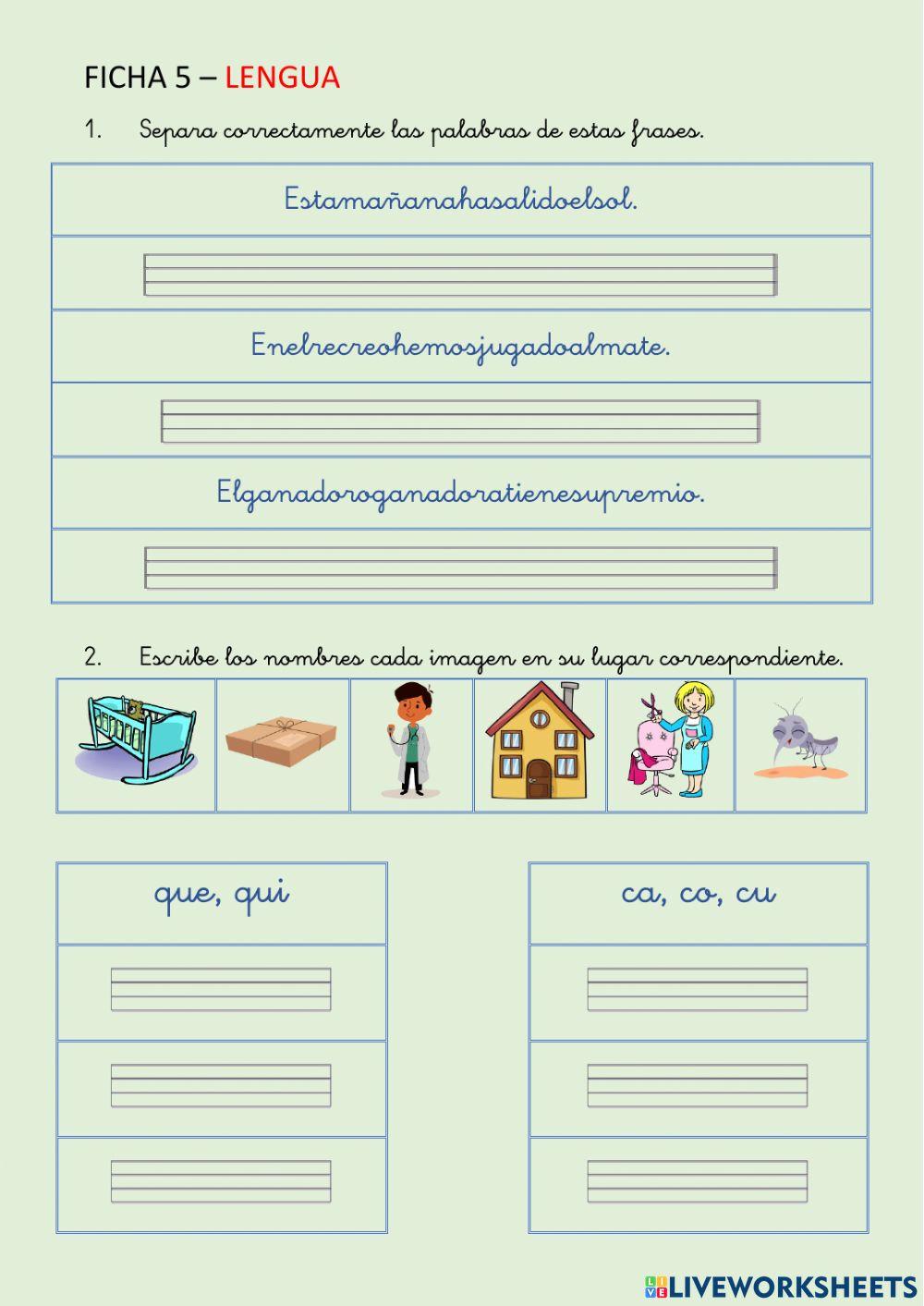 Lectura y escritura 2º