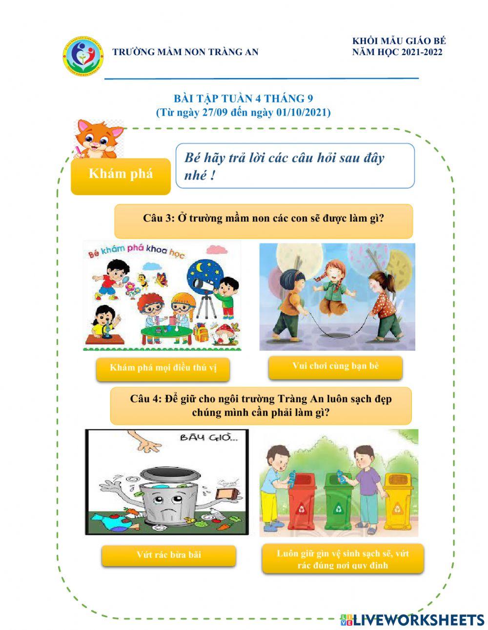 Khám phá trường mầm non