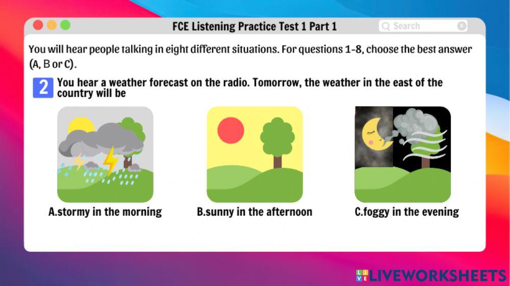 FCE Listening Practice Test 1, Part 1