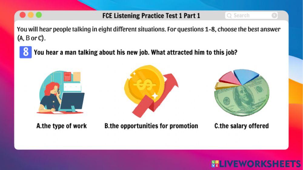 FCE Listening Practice Test 1, Part 1