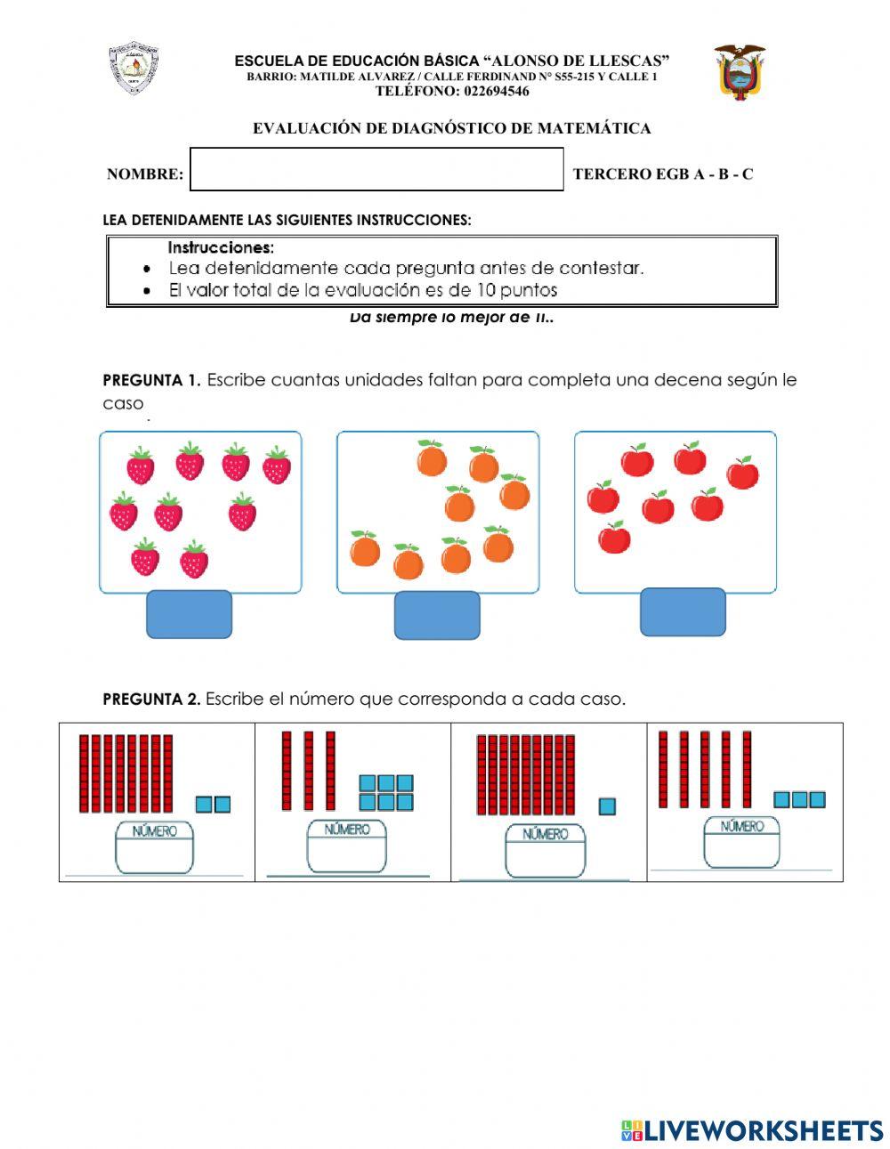 Evaluacion matematica
