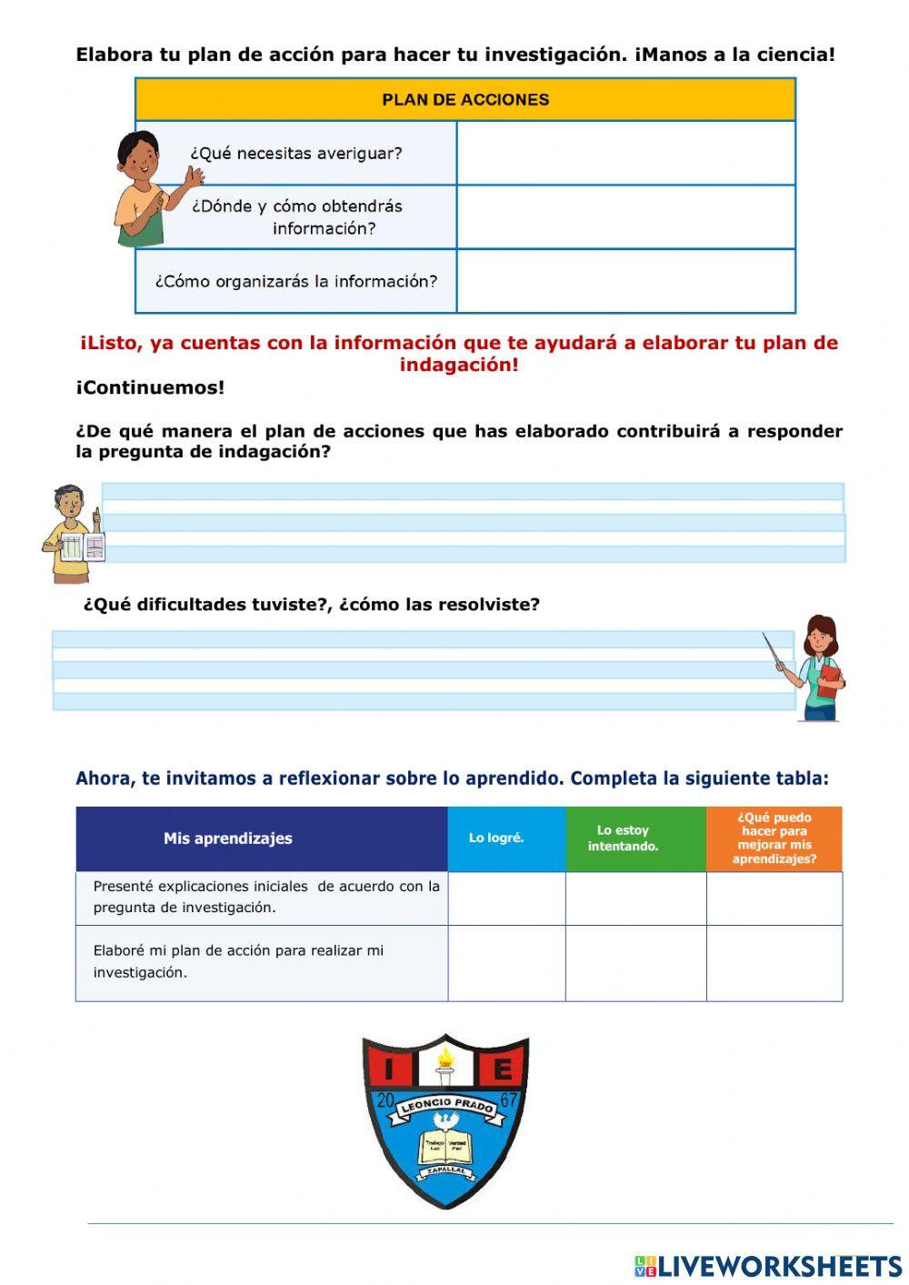 Elaboro mi plan de acciones para indagar sobre cómo nos comunicamos de un teléfono celular a otro.