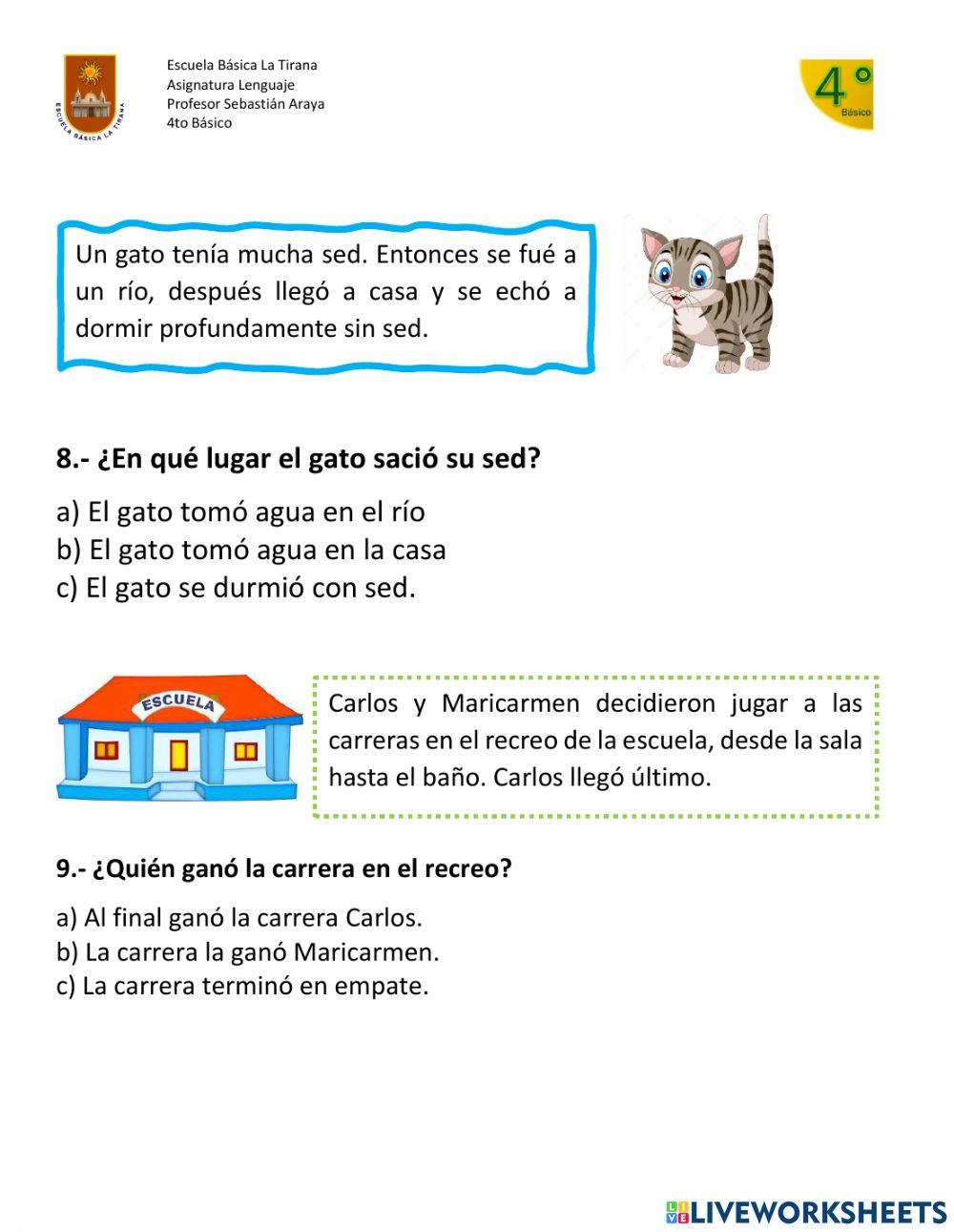 Comprensión Lectora Explicito e Inferencial