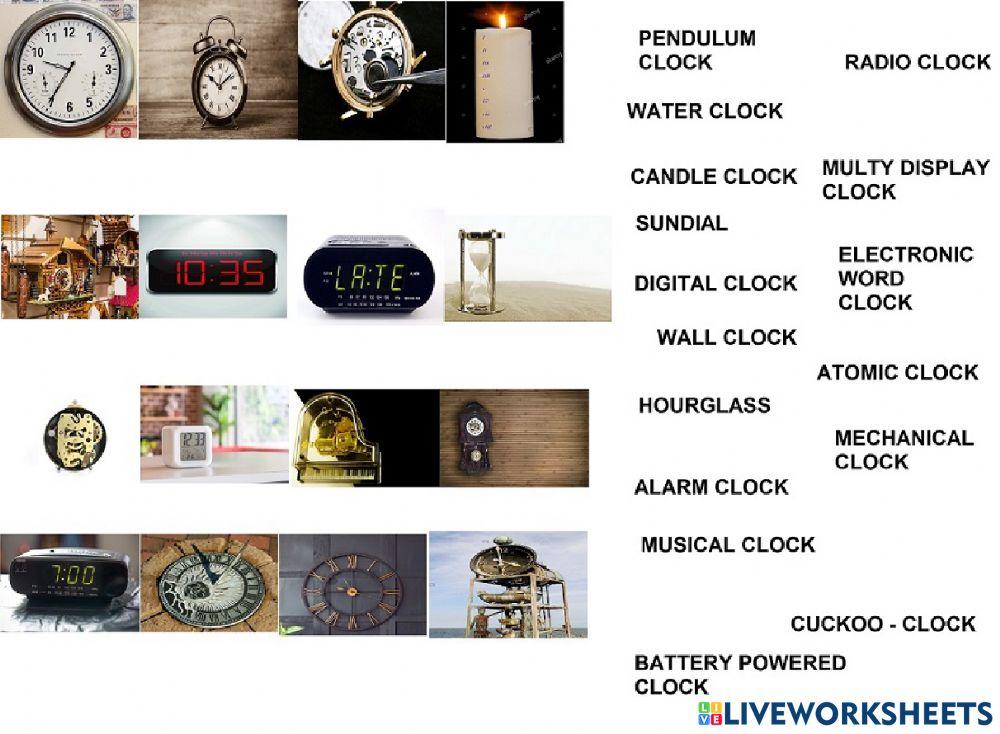 All types of clocks