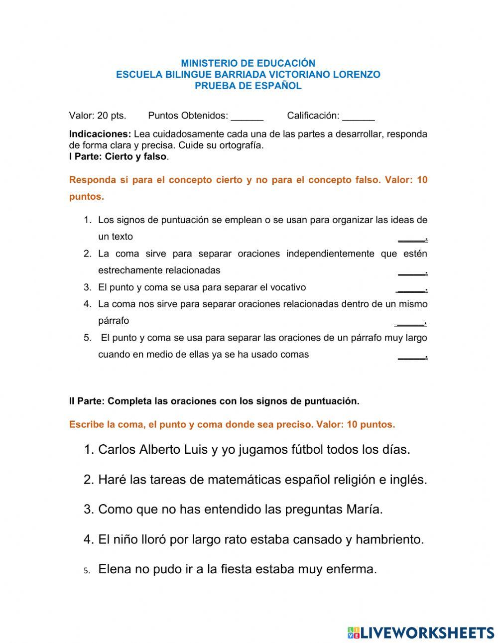 LOS SIGNOS DE PUNTUACIÓN