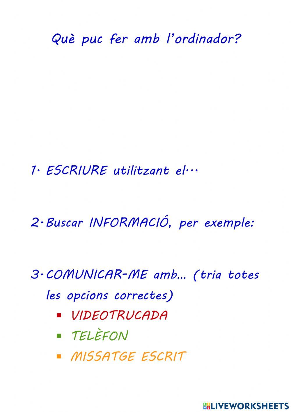 Què puc fer amb l'ordinador?