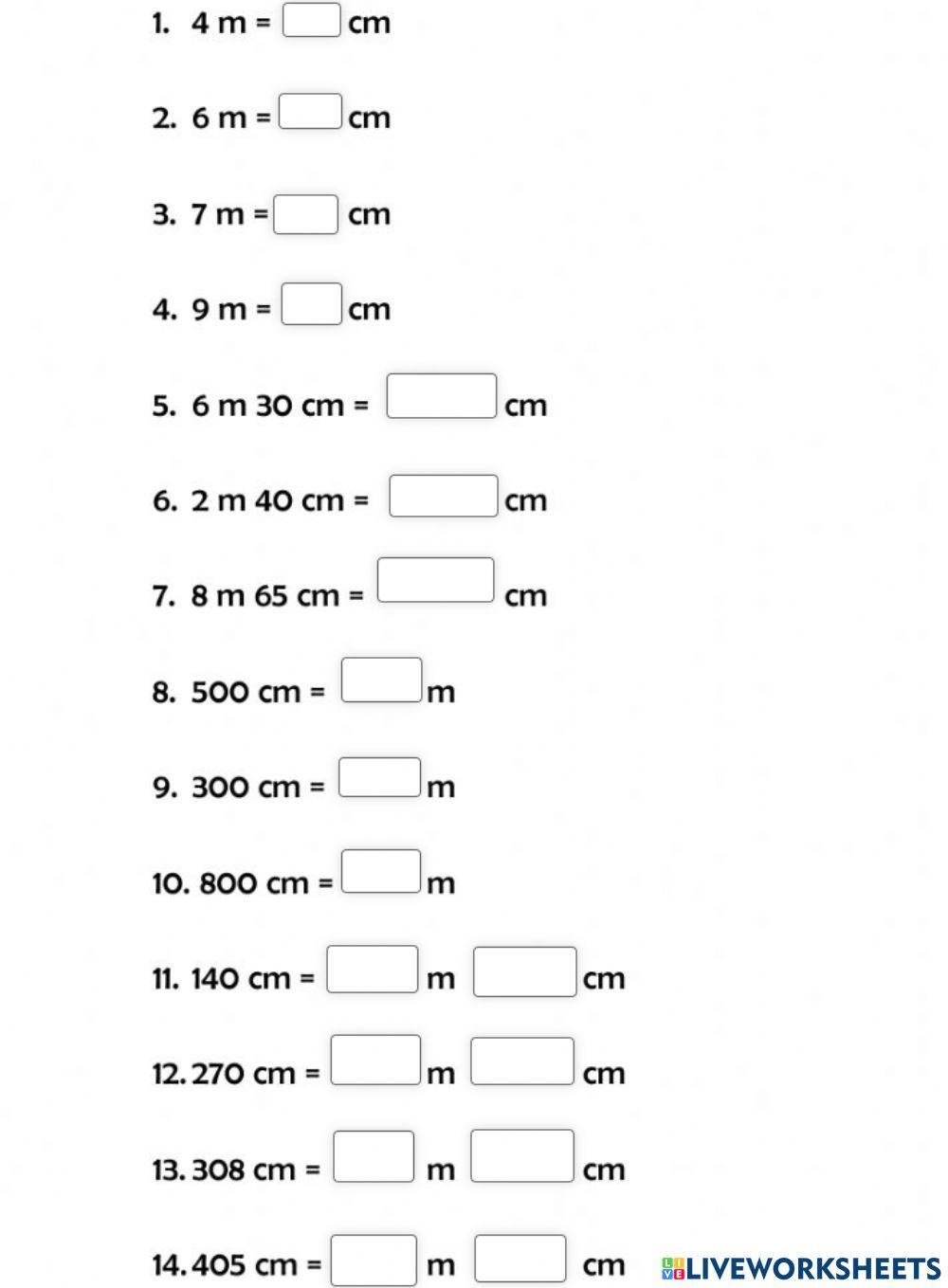 M3 Year 3 : Convert Unit of Length