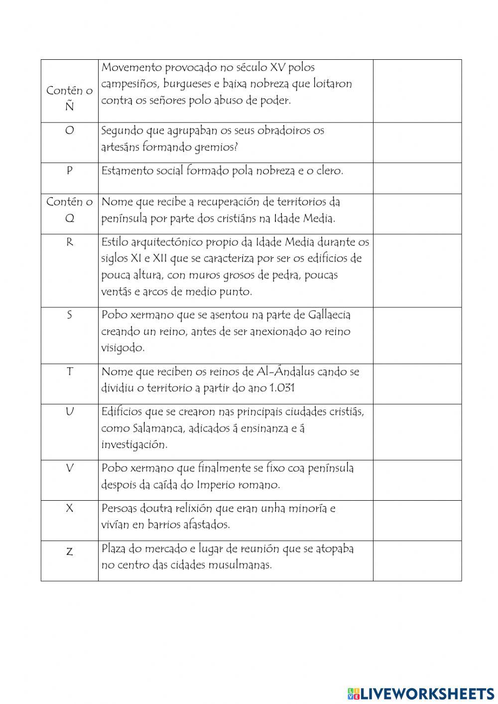 Pasapalabra da Idade Media