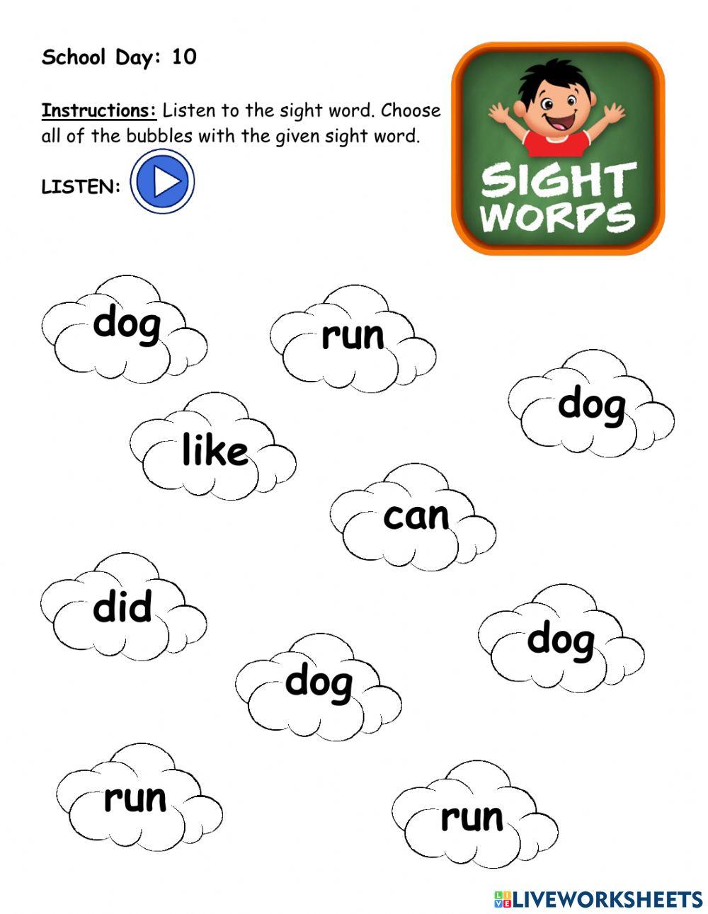 Sight word: dog