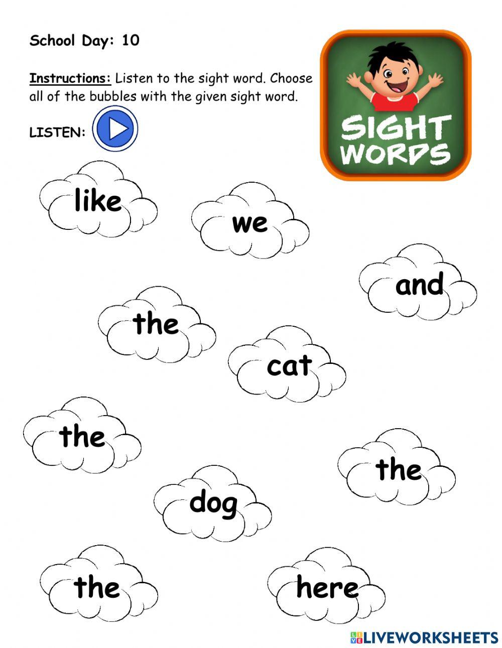 Sight word: the
