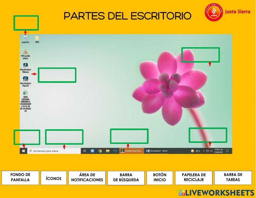 Partes del escritorio