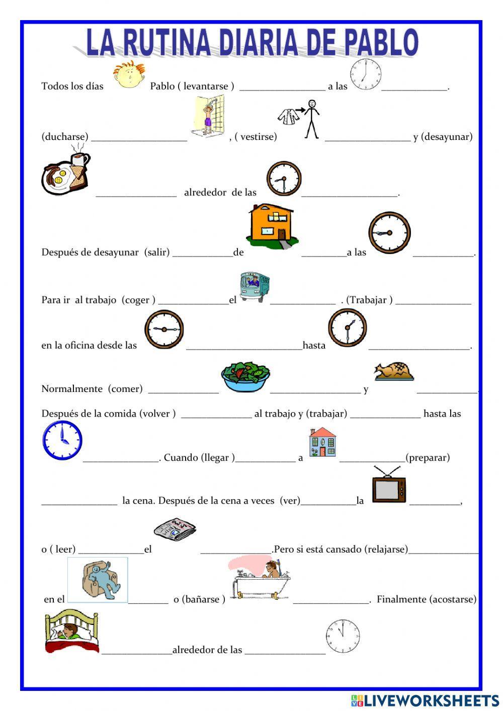 la-rutina-diaria-de-pablo-worksheet-live-worksheets