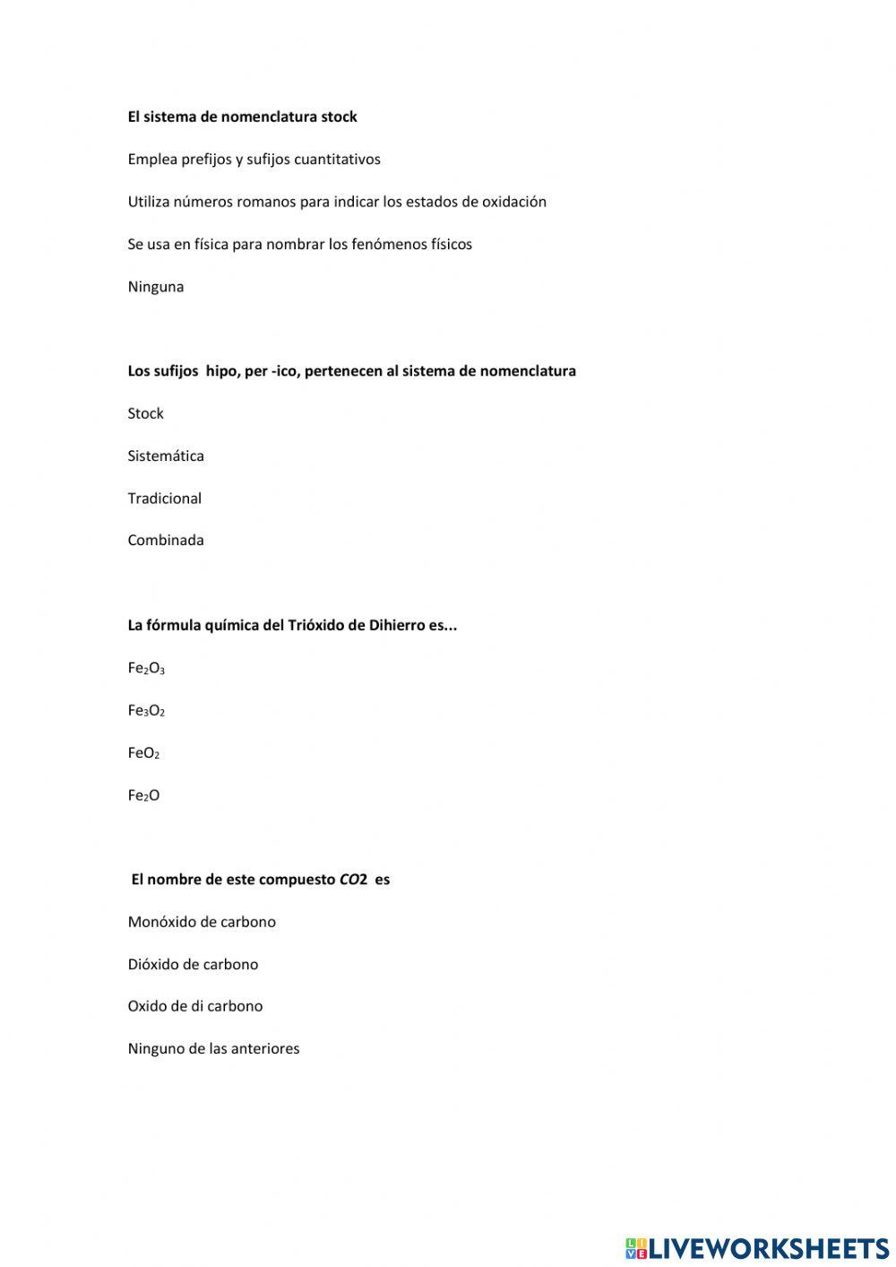 Nomenclatura Química Inorgánica