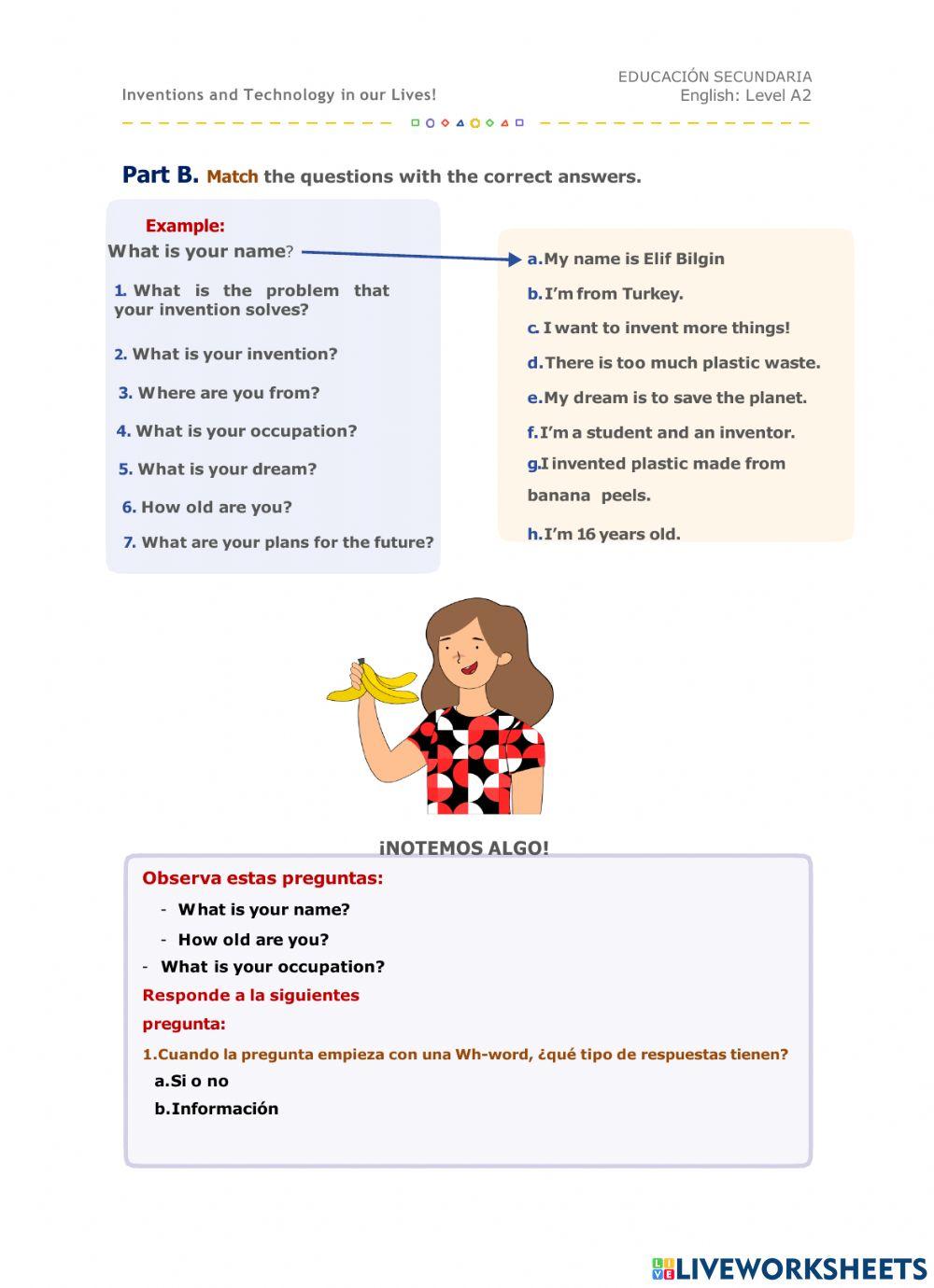 Activity 2 of inventions and Technology in our lives.