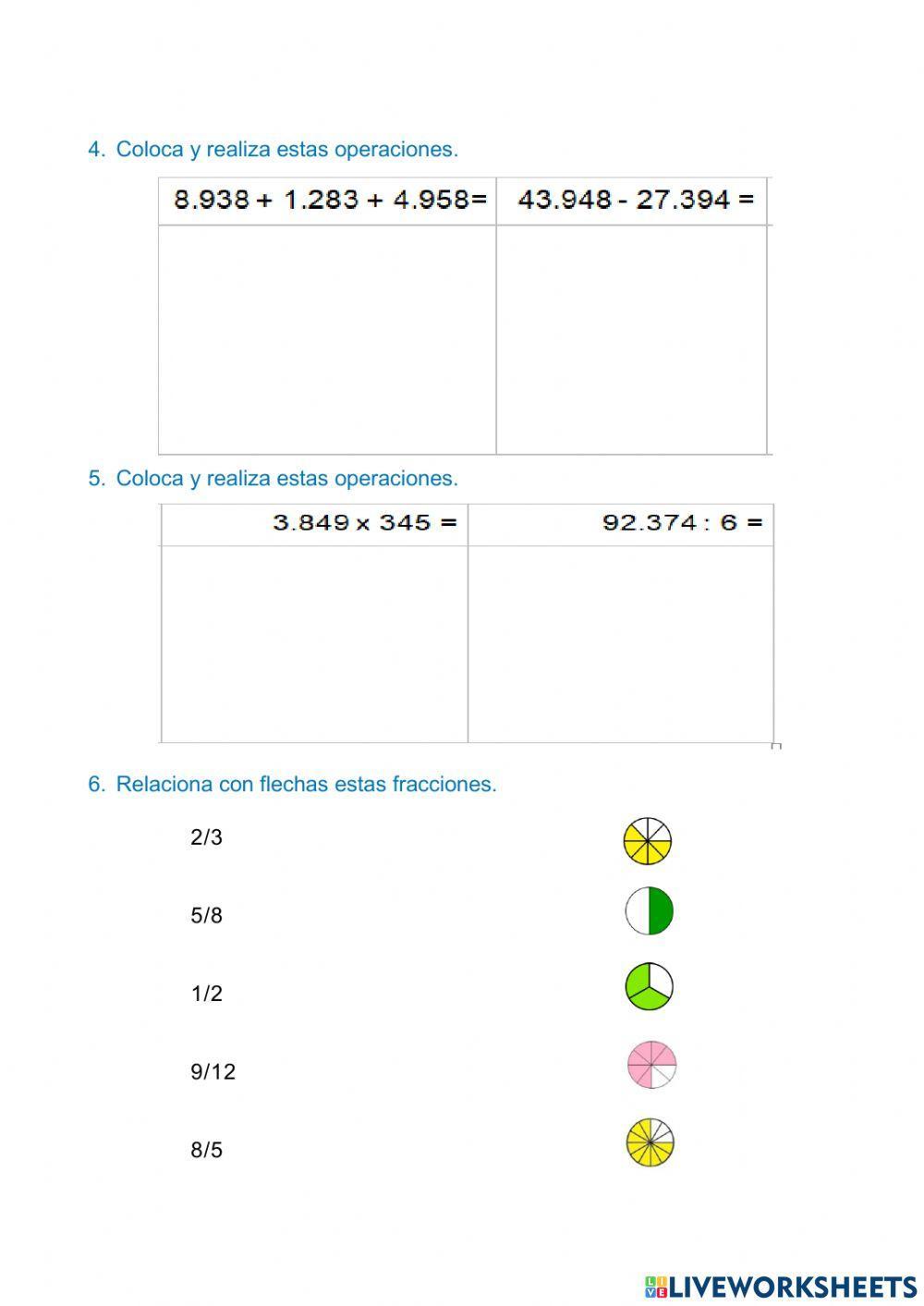 Evaluación inicial 5º de matemáticas