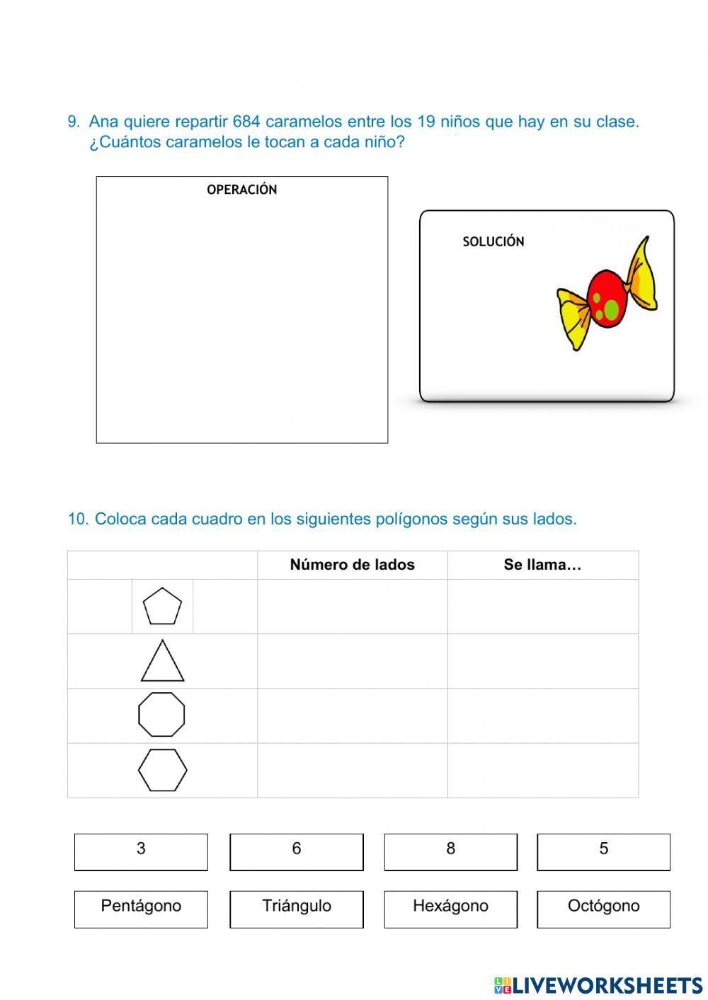 Evaluación inicial 5º de matemáticas