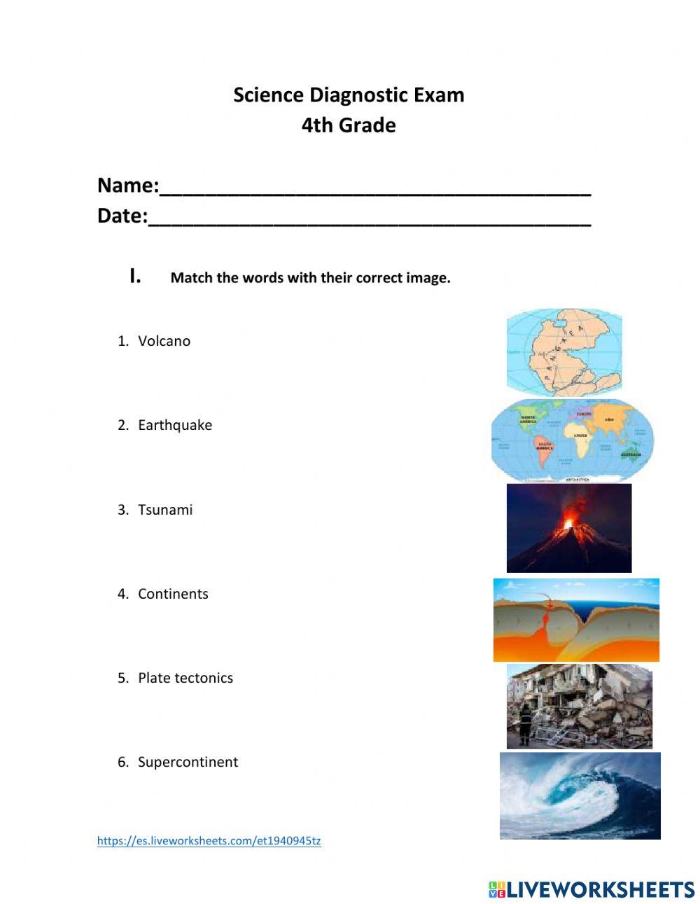 Science Diagnostic Exam 4th grade
