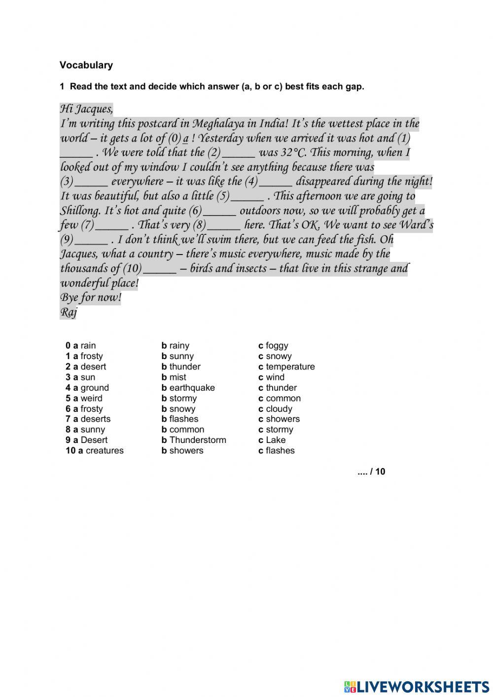 Unit 8  laserA2 voc grammar