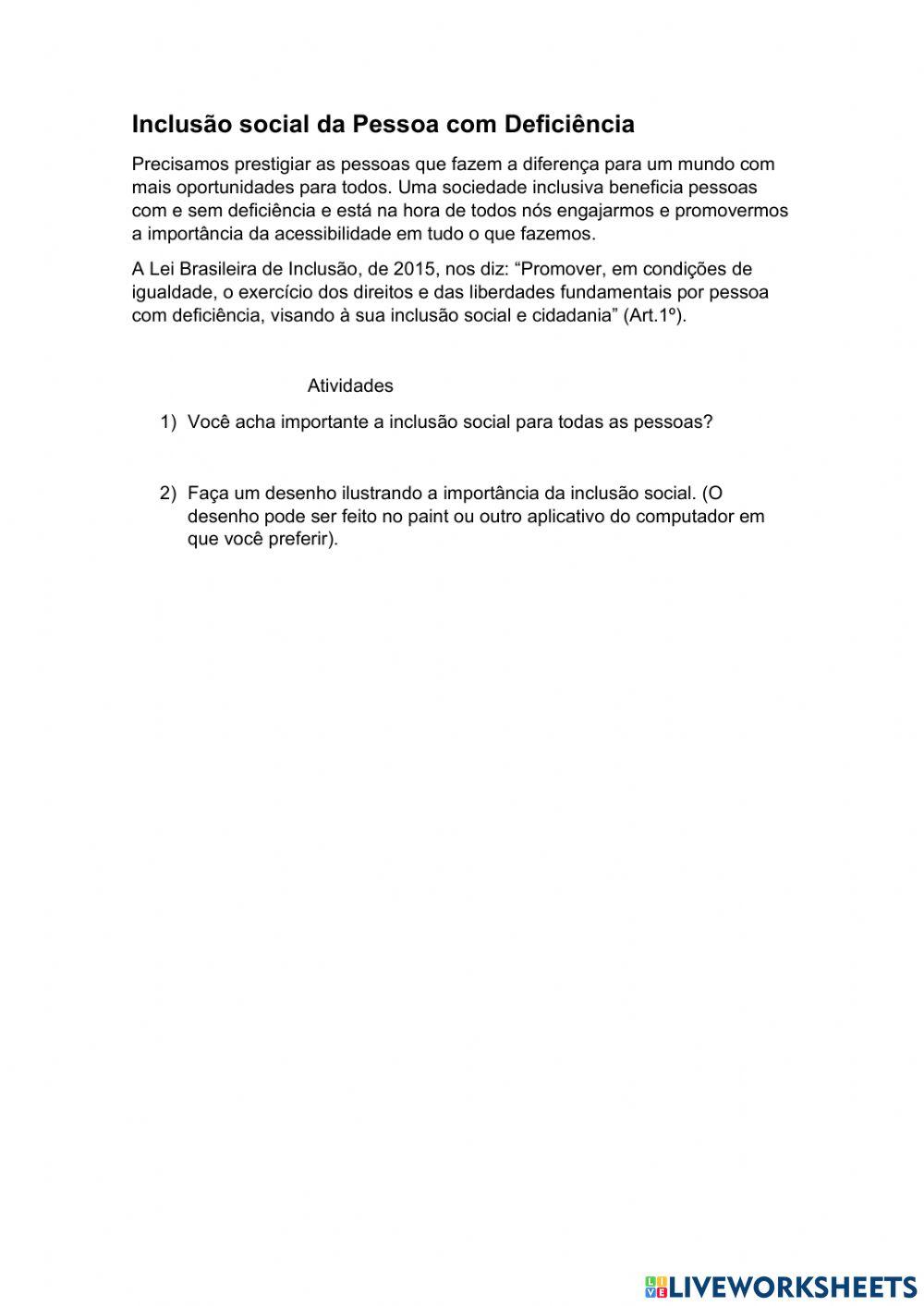 Atividade interdisciplinar