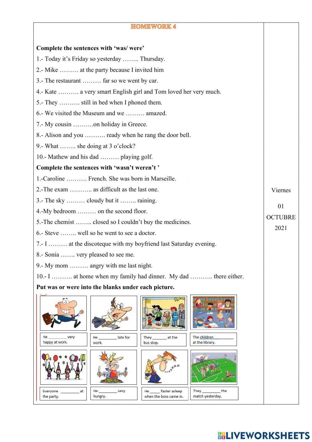 Past tense verb tobe