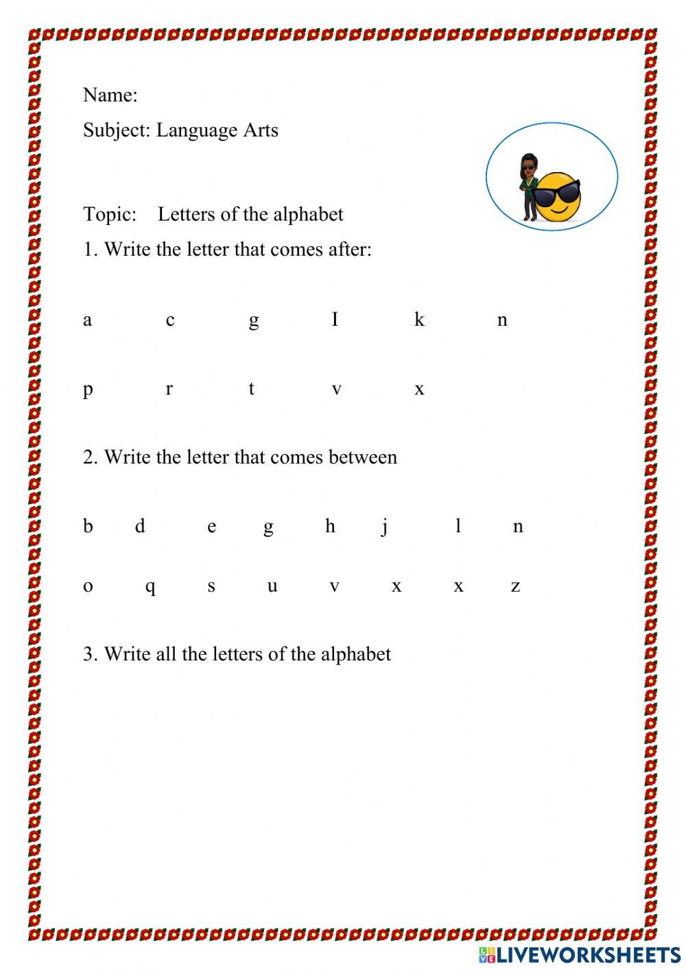 Letters of the alphabet