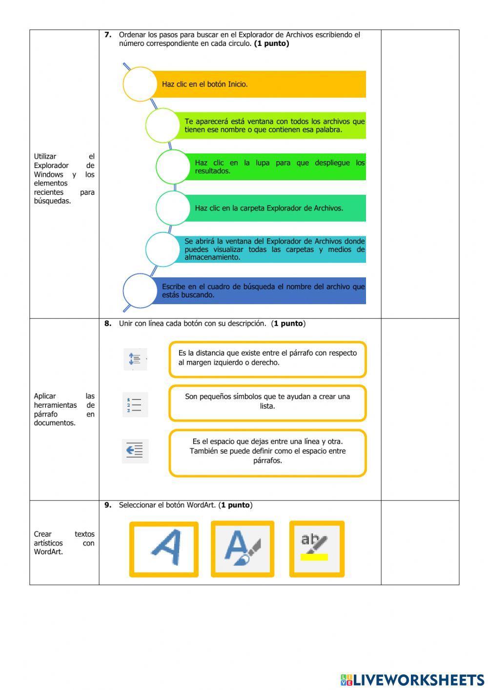 Examen del Primer Quimestre de Computación de Cuarto Grado