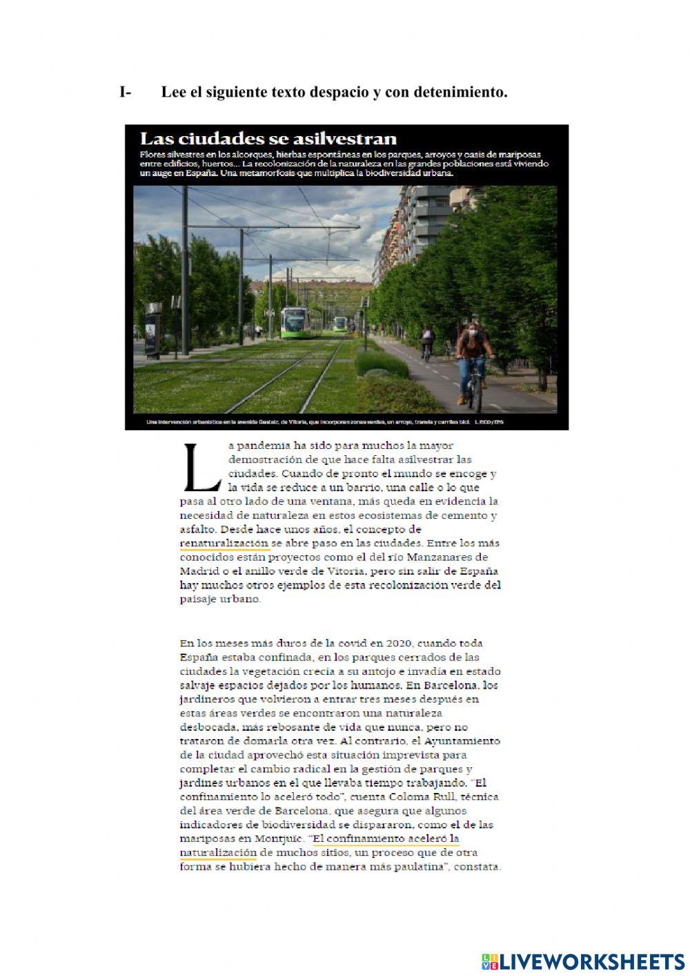 Análisis del texto - Taller