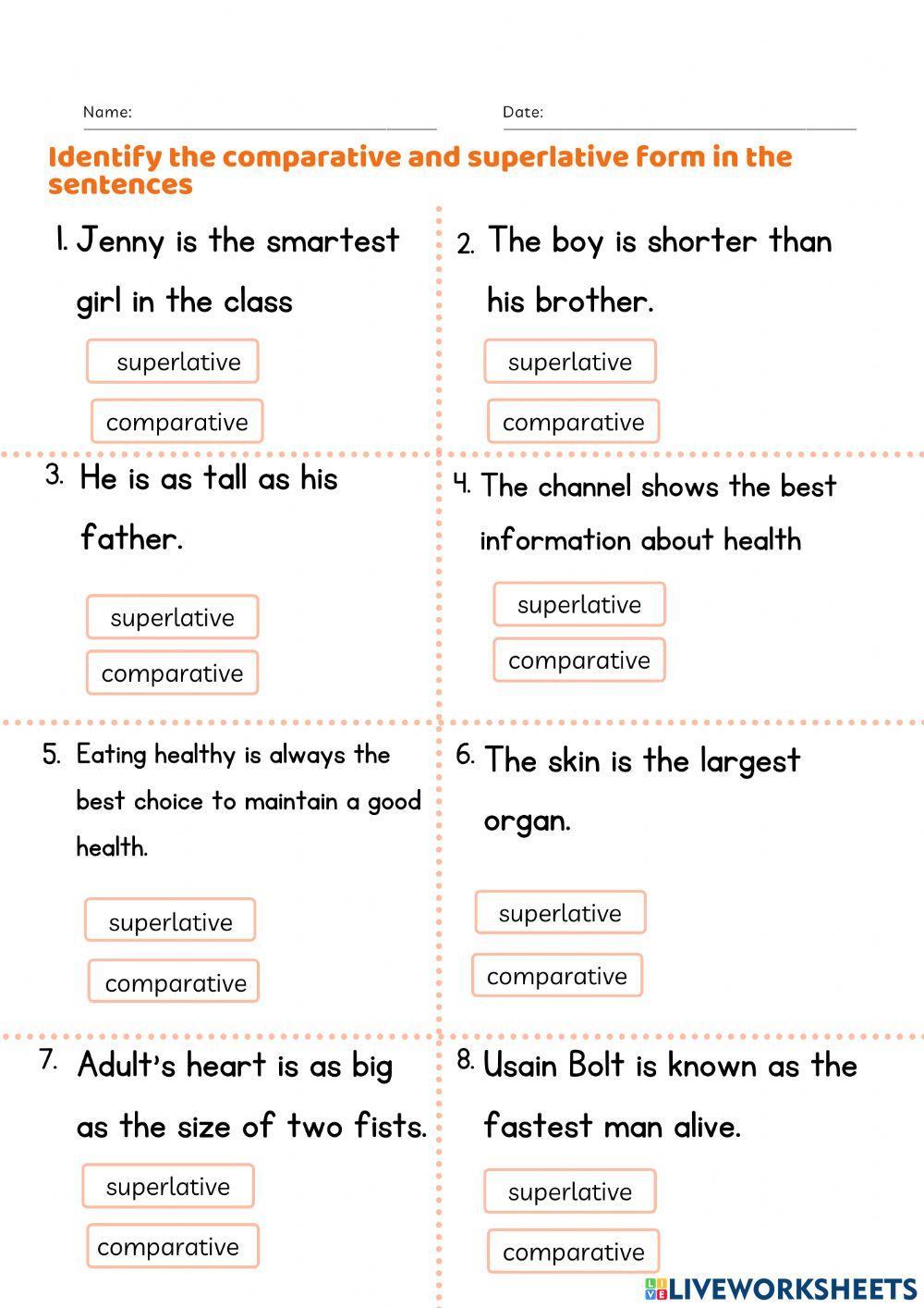 Superlatives and comparatives