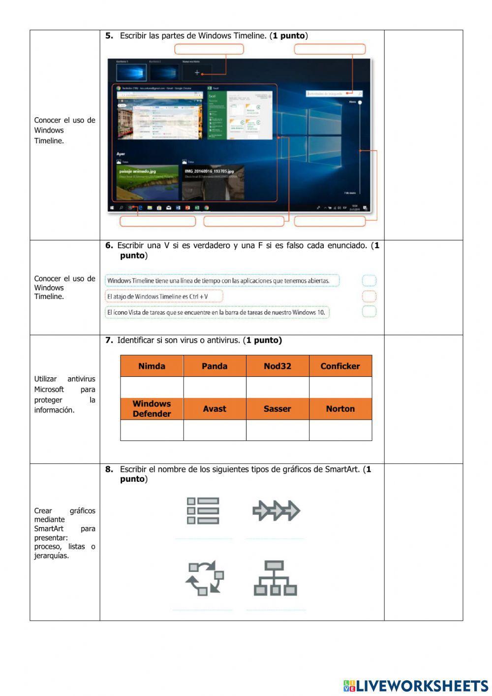 Examen del Primer Quimestre de Computación de Séptimo Grado