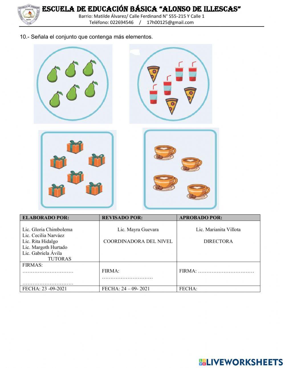 Evaluación matemáticas