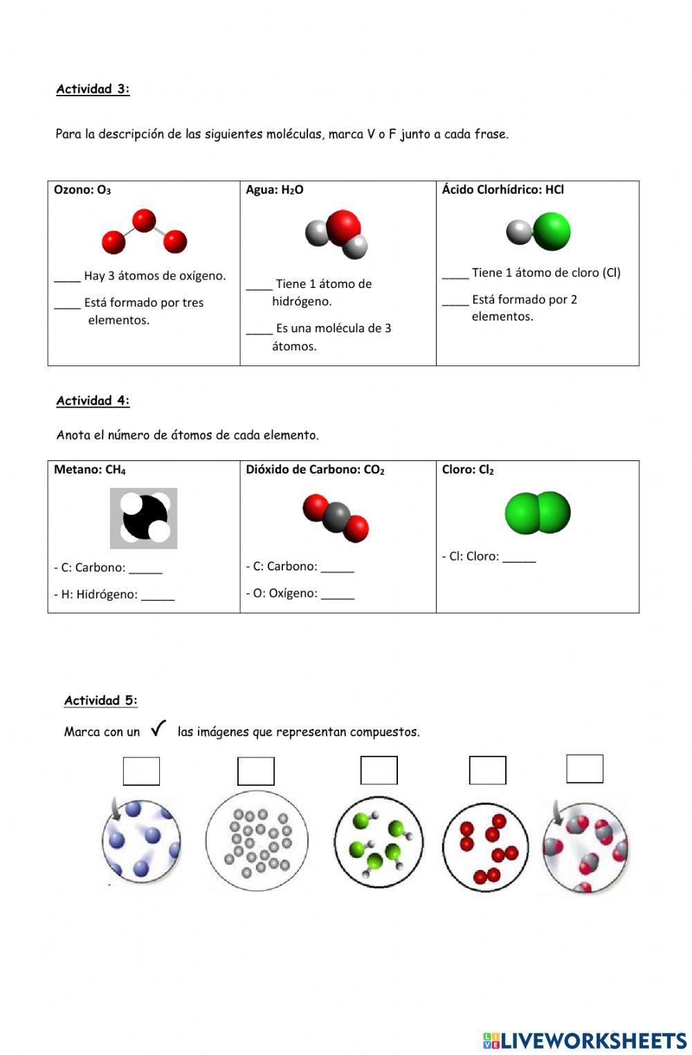 Átomos, elementos, moléculas y mezclas