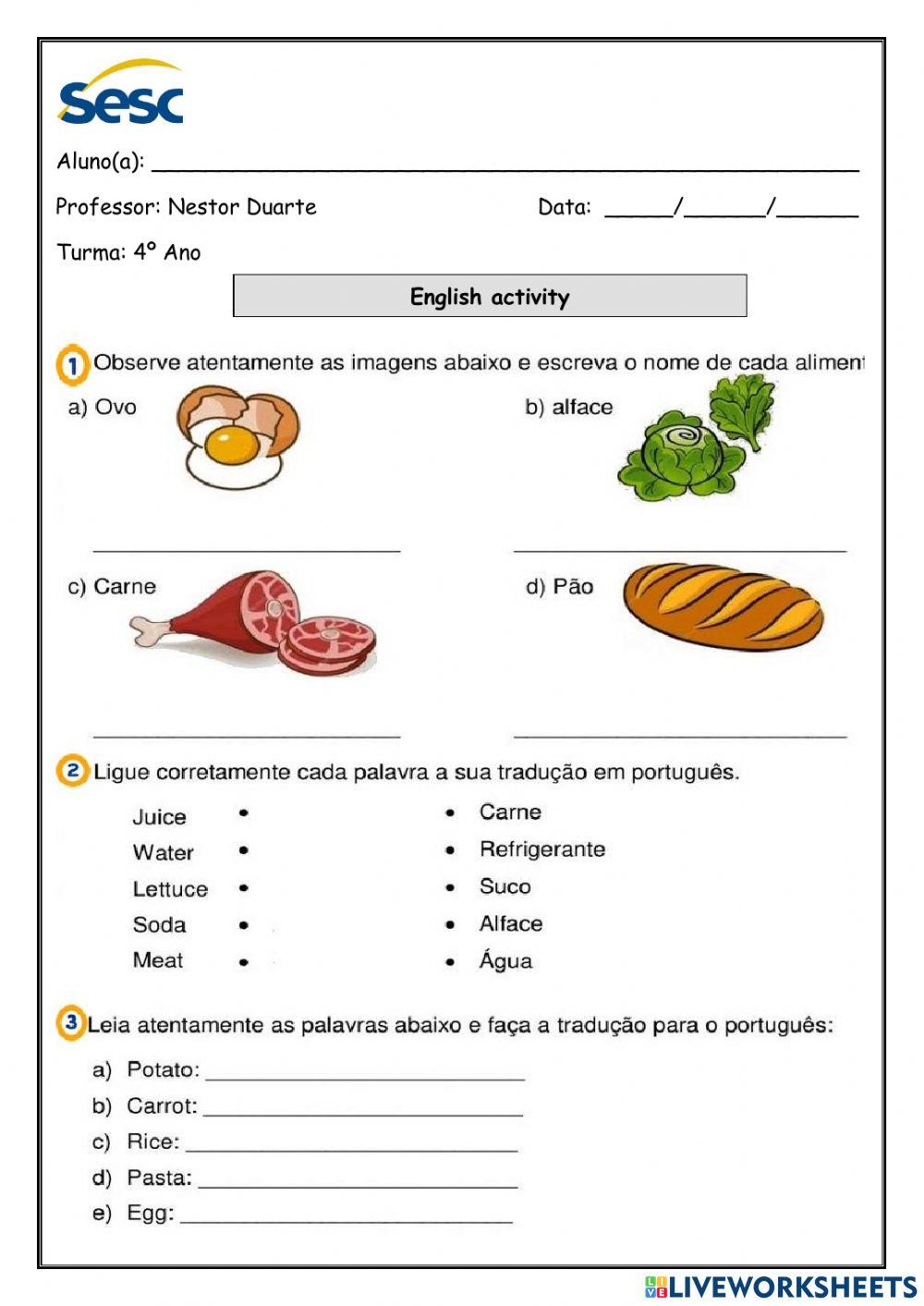 Atividade escrita e auditiva de 28-09-2021