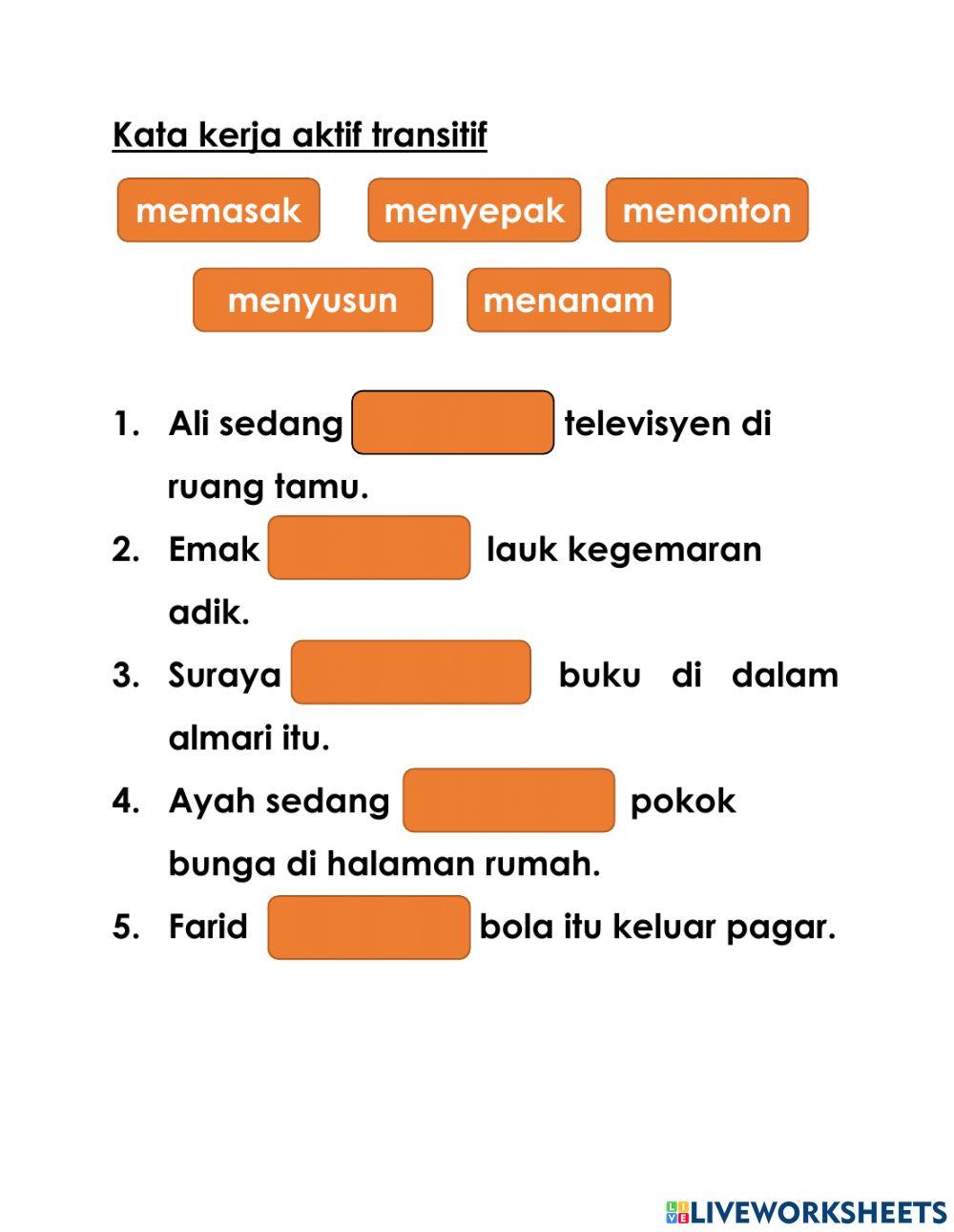 Kata kerja aktif transitif