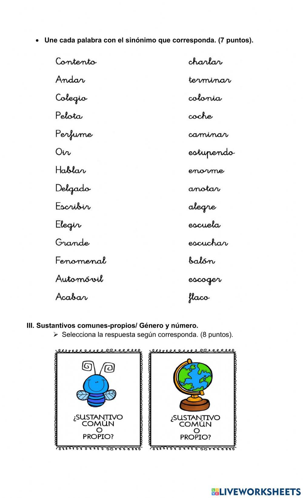 Evaluación Unidad 3 Lenguaje y Comunicación