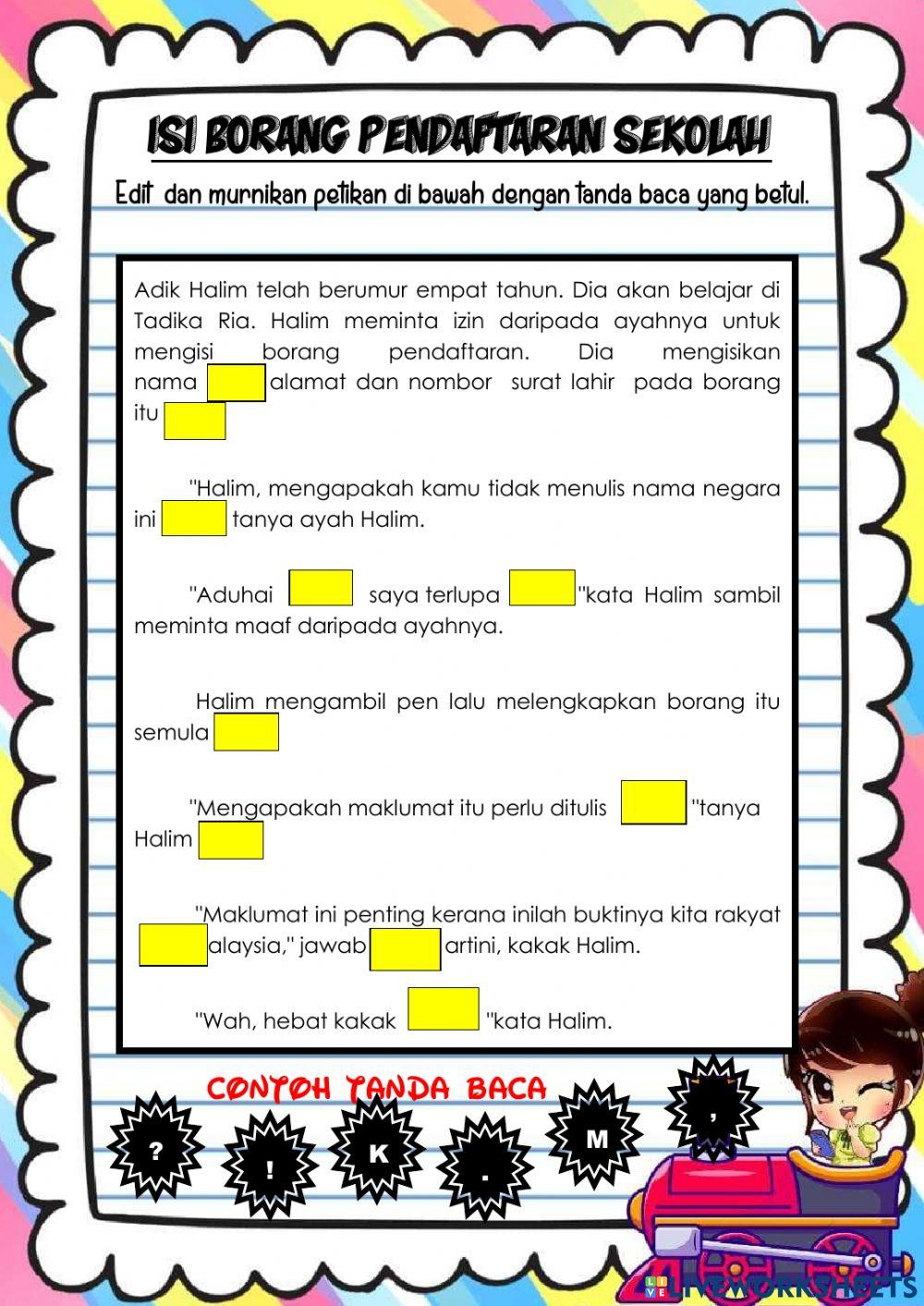 Isi borang pendaftaran sekolah