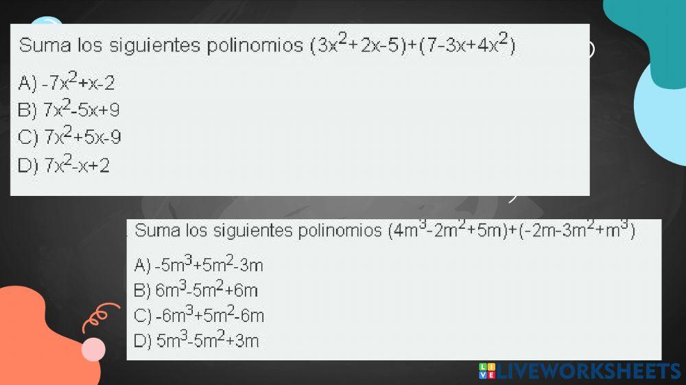 Adding polynomials 6th