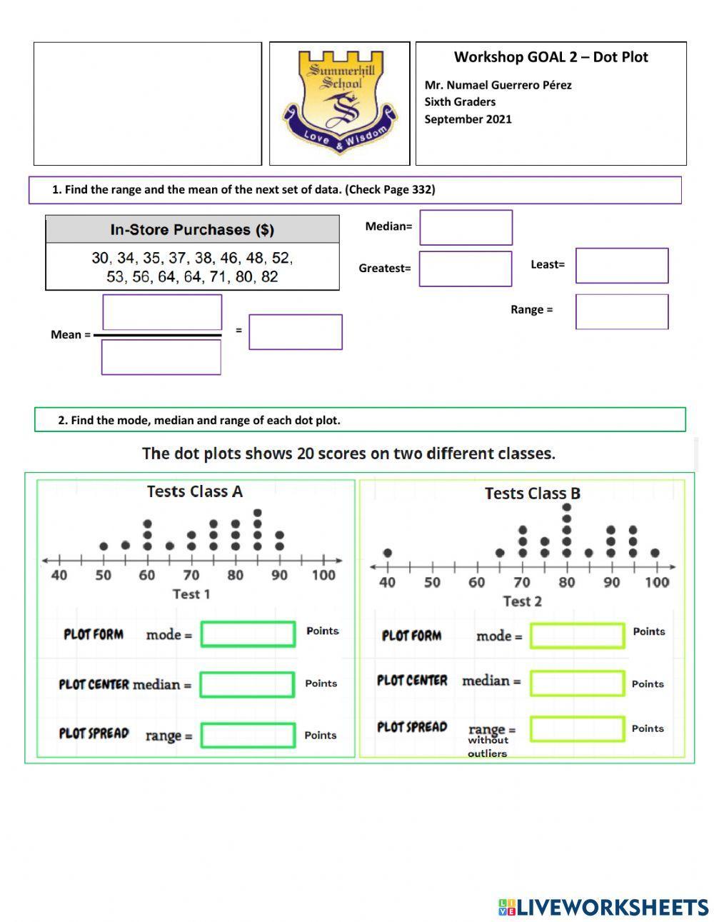 Dot Plot Statistics Dot Plot Statistics