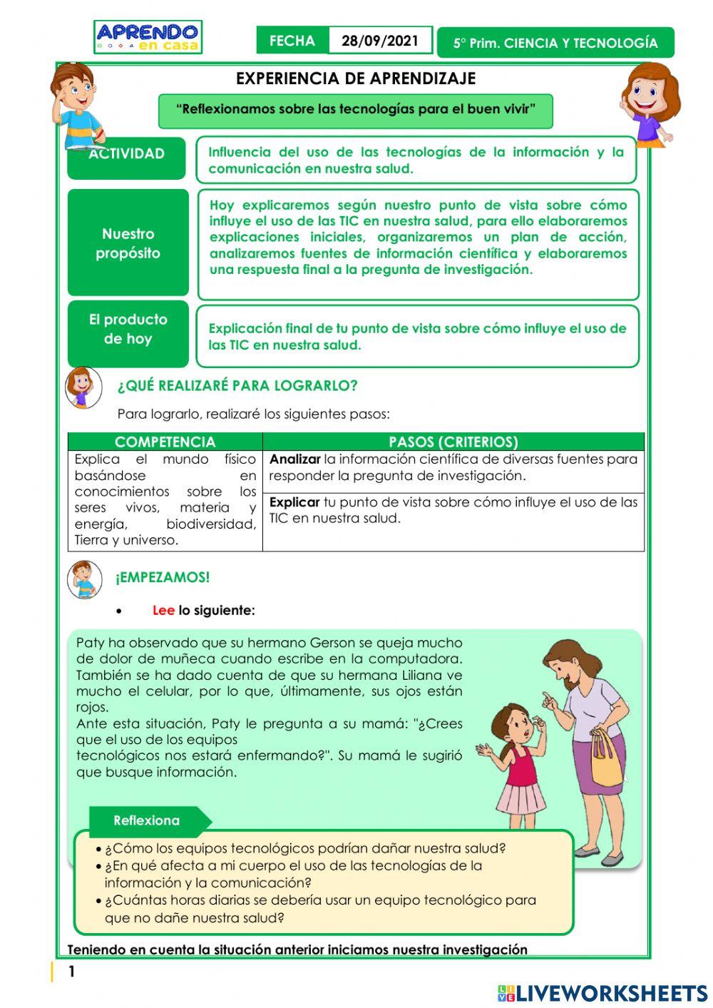 Influencia del uso de las tecnologías de la información y la  comunicación en nuestra salud.